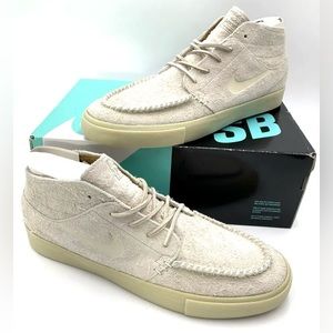 Nike Zoom Janoski Mid Crafted SB Suede Light Cream' AQ7460-200 NEW WITH BOX